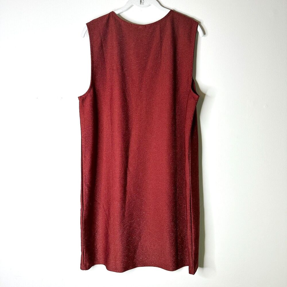 H&M Dress Women L Red Mini V-neck Shimmery Shift Party Evening Clubwear NWT - Picture 2 of 6
